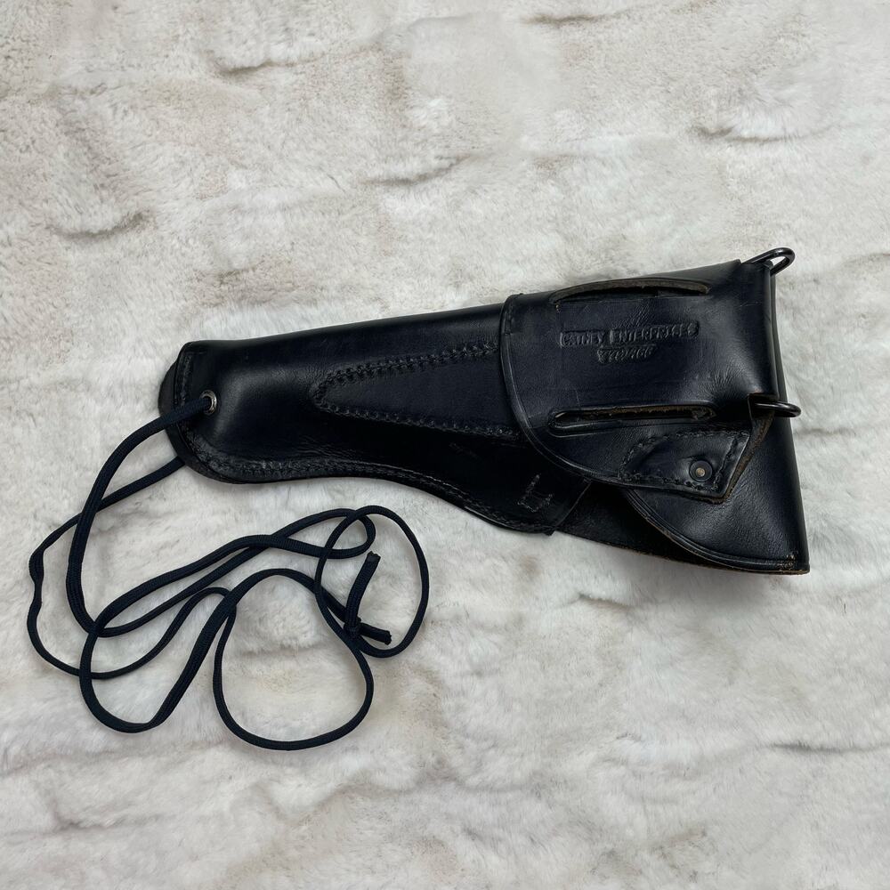 Vintage WW II Genuine US Military/ US Navy Black Leather Gun Holster Collectible